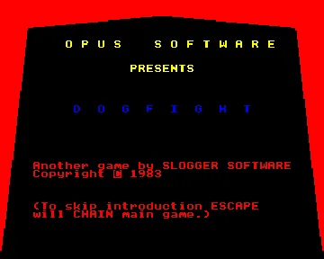 Dog Fight (1983)(Opus)[DGINTRO] screen shot title